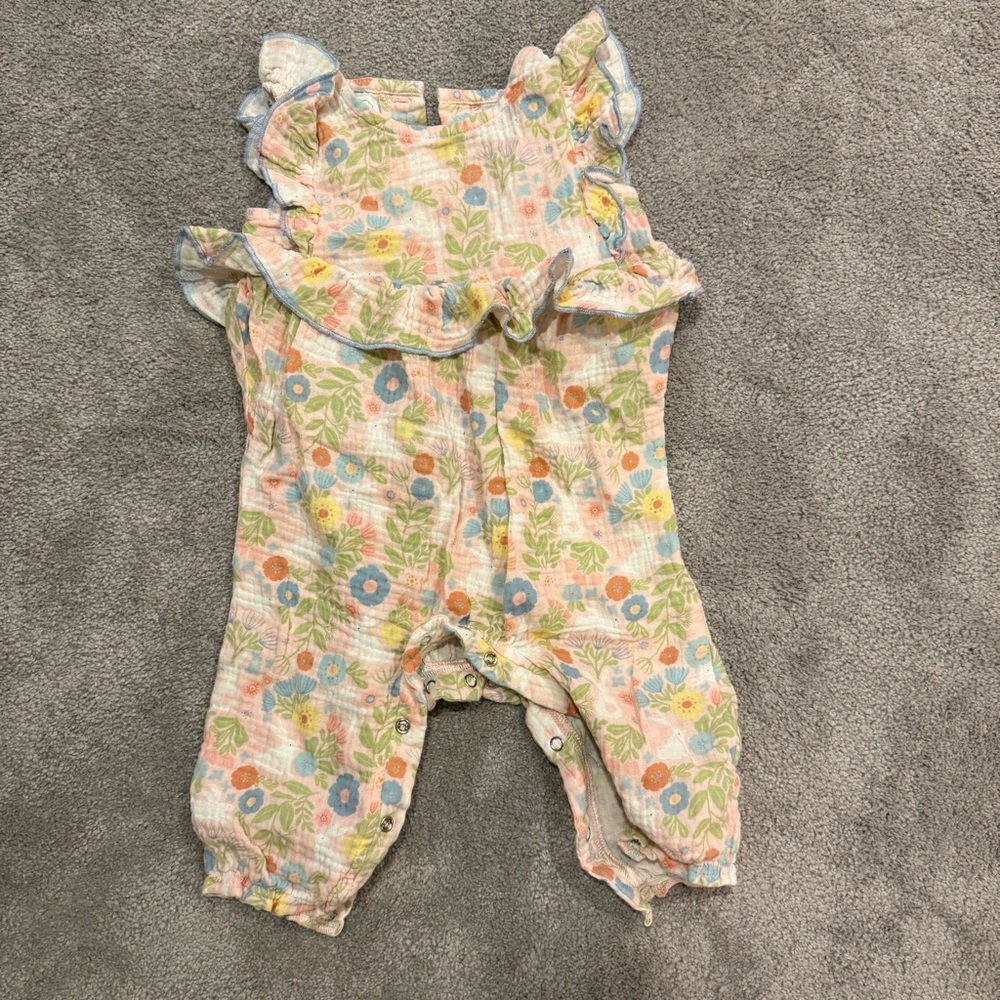 Floral Ruffle Baby Romper